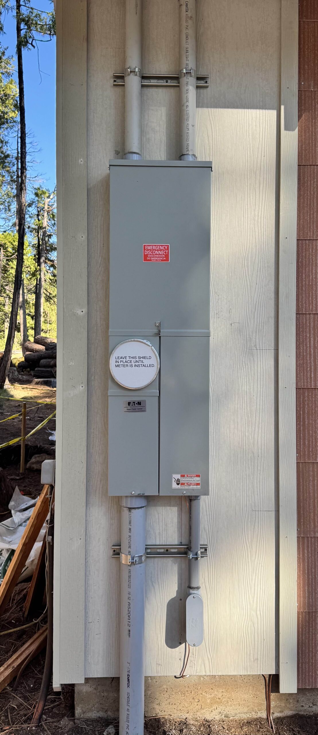 Exterior electrical meter and service panel