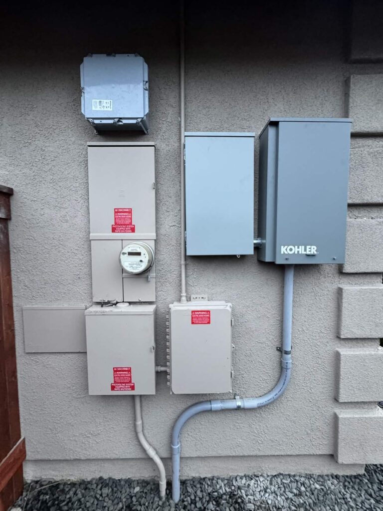 Outdoor service equipment with a Kohler generator transfer switch